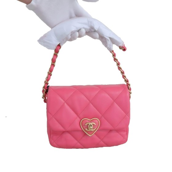 Chanel Heart Lock Quilted Lambskin Flap Bag