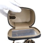 シャネル ゴールドボールチェーン調整式 キルティングラムスキン バニティケース