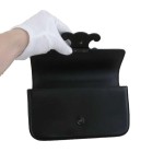 赛琳 Triomphe 系列黑色亮面皮革单肩包