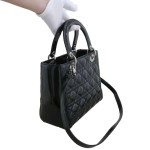 Dior Lady Dior Bag in Black Patent Cannage Leather