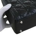 Dior Lady Dior Bag in Black Patent Cannage Leather