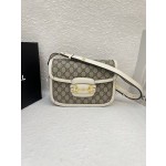 Gucci Horsebit 1955 Medium Shoulder Bag (White Leather)