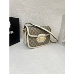 Gucci Horsebit 1955 Medium Shoulder Bag (White Leather)
