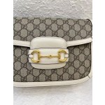 Gucci Horsebit 1955 Medium Shoulder Bag (White Leather)
