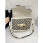 Gucci Horsebit 1955 Medium Shoulder Bag (White Leather)