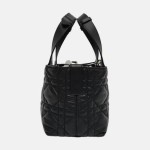 Small Dior Toujours Black Macrocannage Crinkled Calfskin Tote Bag