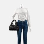 Small Dior Toujours Black Macrocannage Crinkled Calfskin Tote Bag