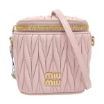 Miu Miu Matelassé Pink Nappa Leather Shoulder Bag