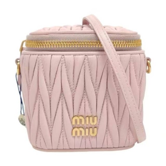 Miu Miu Matelassé Pink Nappa Leather Shoulder Bag