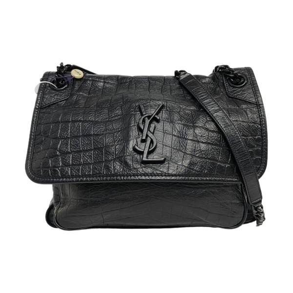 Saint Laurent Niki Medium Crocodile-Embossed Leather Shoulder Bag