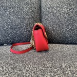 Gucci GG Marmont Mini Shoulder Bag with Heart Motif in Red Quilted Leather