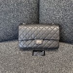 Chanel 2.55 Reissue Flap Bag in Black Distressed Calfskin