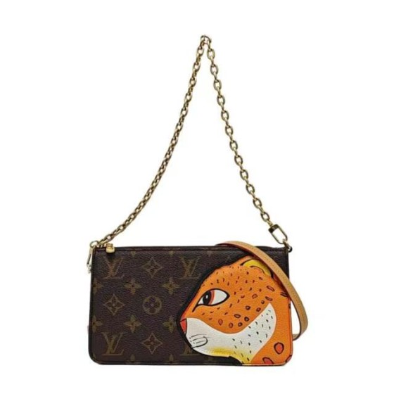 Louis Vuitton x Sun Yitian Pochette Accessoires Monogram Leopard Chain Bag