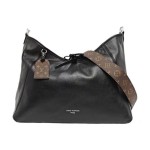 Louis Vuitton CARRYALL MM Hobo Bag in Black Soft Grained Calfskin