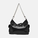 Louis Vuitton CARRYALL MM Hobo Bag in Black Soft Grained Calfskin