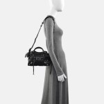 Balenciaga Classic City Handbag in Black Distressed Agneau Leather