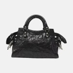 Balenciaga Classic City Handbag in Black Distressed Agneau Leather