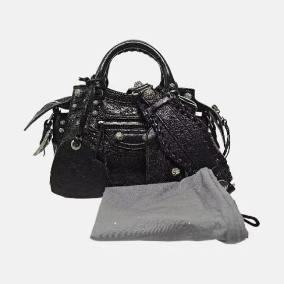 Balenciaga Classic City Handbag in Black Distressed Agneau Leather