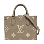LOUIS VUITTON ONTHEGO小号灰色牛皮老花单肩丛林包