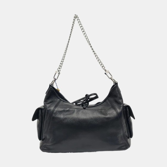 LOUIS VUITTON CARRYALL CARGO小号黑色羊皮老花单肩包