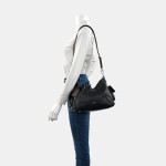 LOUIS VUITTON CARRYALL CARGO小号黑色羊皮老花单肩包