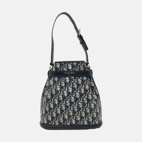 DIOR C'Est Dior中号蓝色帆布老花提花单肩包