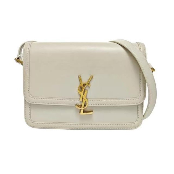 YSL SOLFERINO中号白色牛皮单肩包豆腐包