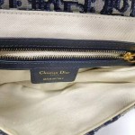 DIOR Saddle中号蓝色帆布老花提花单肩包