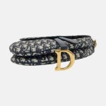 DIOR Saddle中号蓝色帆布老花提花单肩包