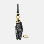 DIOR Saddle中号蓝色帆布老花提花单肩包