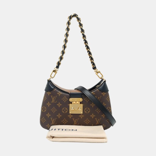 LOUIS VUITTON TWINNY棕色涂层帆布老花单肩包新牛角