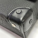 LOUIS VUITTON SOFT TRUNK迷你黑色牛皮老花压纹斜挎包