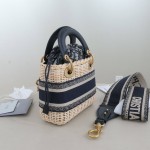 迪奥 迷你 Lady Dior 藤编水桶包