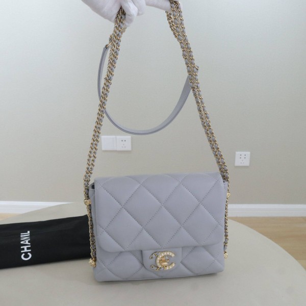 Chanel Mini Classic Flap Bag with Pearl CC Turnlock