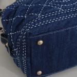 Chanel Denim Stitched Quilted Bowling Bag