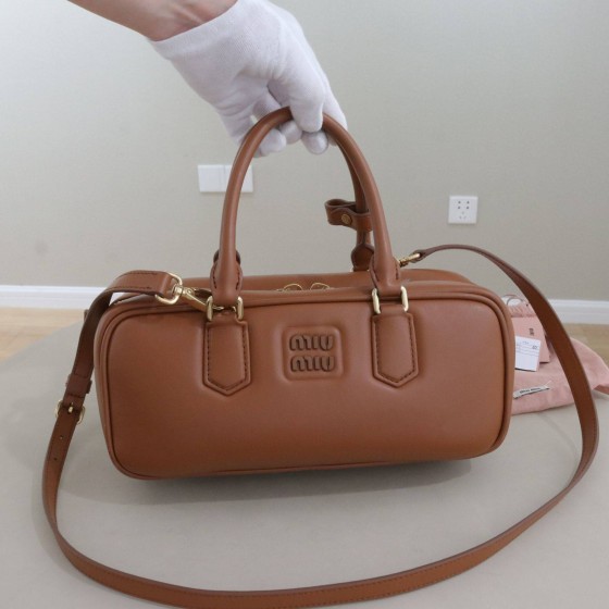 Miu Miu Arcadie Mini Nappa Leather Boston Bag