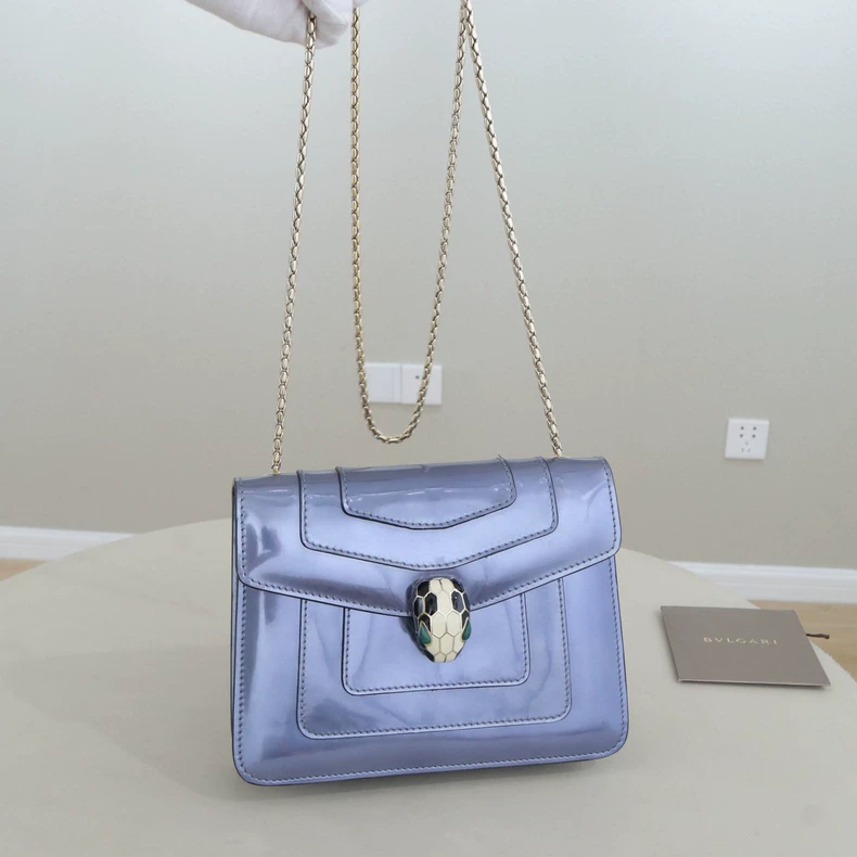 BVLGARI Serpenti Forever Patent Leather Chain Shoulder Bag
