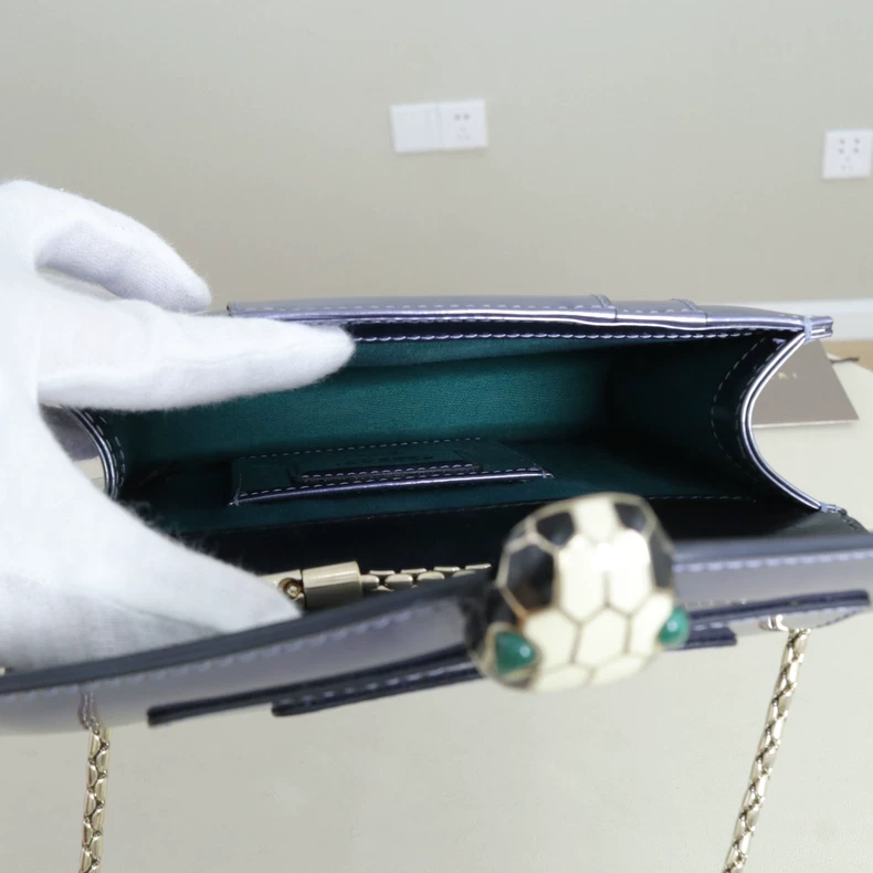 BVLGARI Serpenti Forever Patent Leather Chain Shoulder Bag