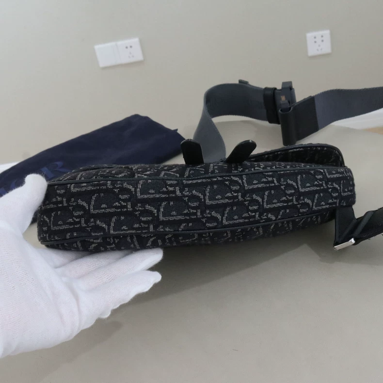 Dior Saddle Belt Bag Oblique Jacquard Black