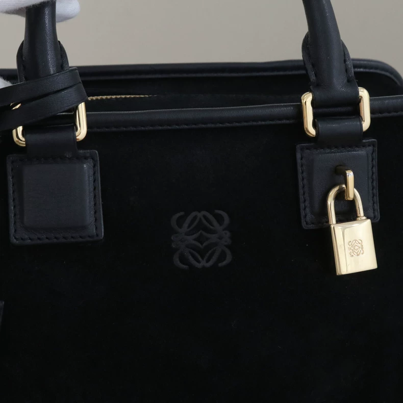 LOEWE Amazona 28 Suede Top Handle Bag