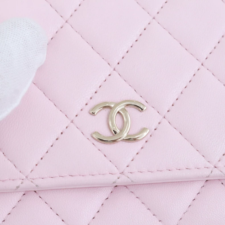 Chanel Lambskin Quilted CC Pearl Crush Wallet on Chain
