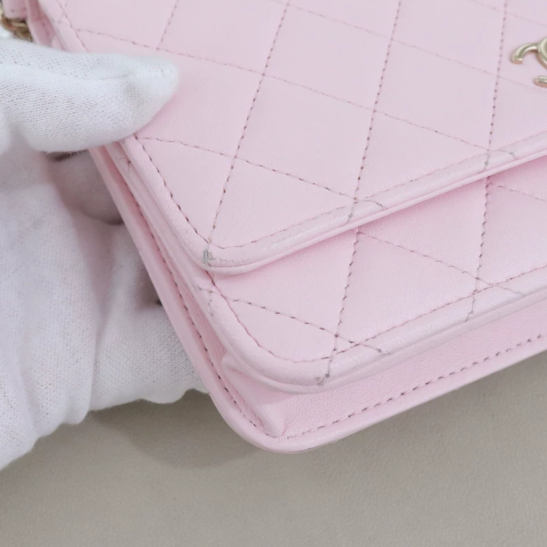 Chanel Lambskin Quilted CC Pearl Crush Wallet on Chain